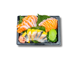 Miska na sushi s víčkem PET 160x91x50mm s jídlem