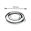 Víčko čiré PP pro salátové misky O150mm rozměr