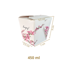 Box na nudle hranatý SAKURA 450ml 50ks/9bal