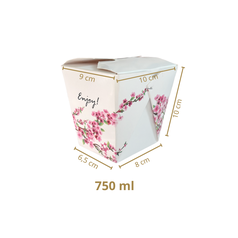 Box na nudle hranatý SAKURA 750ml 50ks/9bal