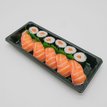 Miska na sushi s víčkem PET 220x90x50mm s jídlem